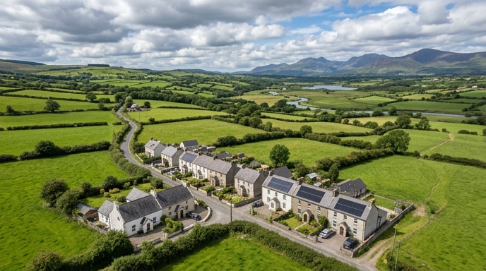 Irish kitchen during daytime with solar monitoring app displayed on tablet