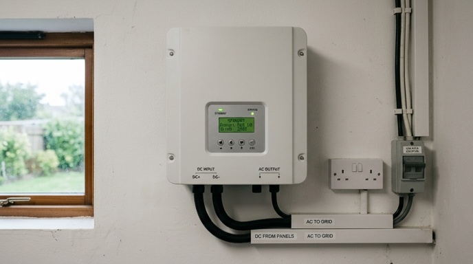 Irish home with solar panels staying lit during a neighbourhood power outage