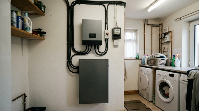 Homeowner checking a solar energy monitoring app on a smartphone