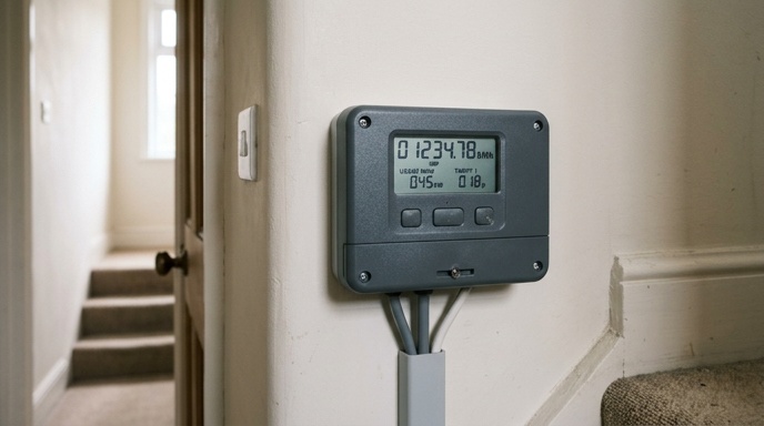 What Is the Average Electricity Bill in Ireland in 2026? 1 Homeowner reviewing a paper electricity bill beside a phone showing energy usage at a kitchen table