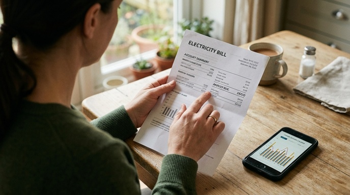 reviewing-electricity-bill-kitchen-table